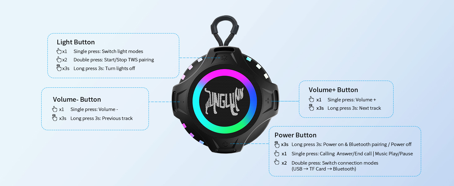 YYC Wireless Portable Bluetooth Speaker