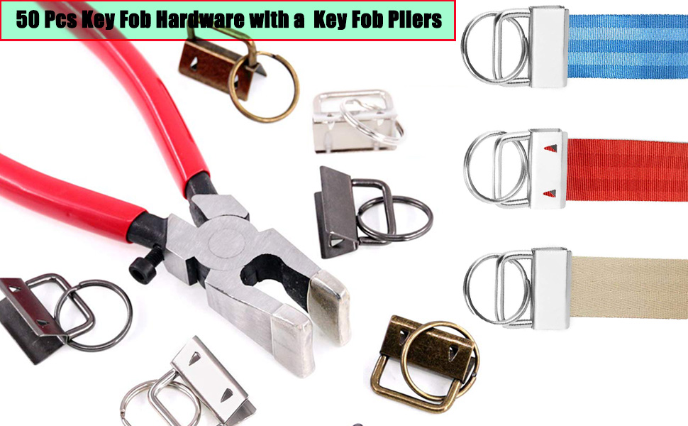Key Fob Hardware Set for Wristlet Keychain, Key Lanyard and Key Chain Making Hardware Supplies