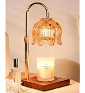 Flower Candle Warmer Lamp with Timer, Adjustable Dimmable Candles Lamp Warmer with 2 Bulbs for Ja...