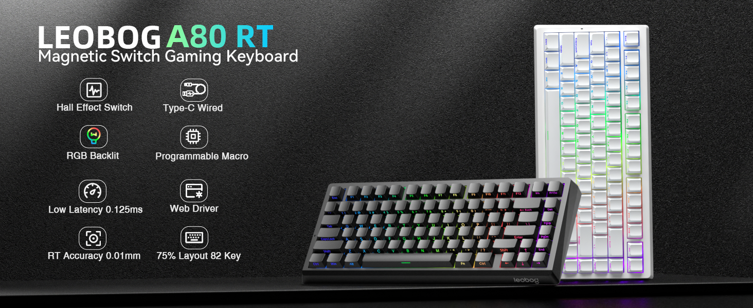 Wired Gaming Keyboard with Hall Effect Magnetic Switch