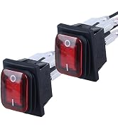 DMWD 2Pcs Latching Waterproof Rocker Switch 20A AC 110V 4 Pins 2 Positions ON-Off Toggle Switch w...