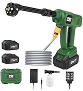 Power Pressure Washer, 1.2GPM Cordless Portable Wahser with 2PCS 3000 mAh Battery, 6-in-1 Nozzle,...