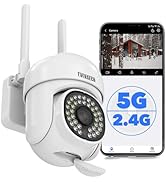 EVERSECU 2K 3.0MP Outdoor WiFi PTZ Security Camera, 2.4G&5G WiFi, Auto Tracking, 2 Way Audio, Col...
