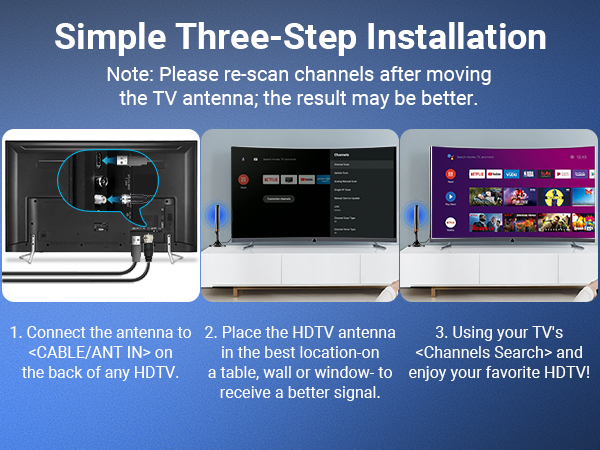 Digital Smart TV Antenna for Indoor HDTV Antenna for Without Cable