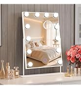 Amifiy Hollywood Vanity Mirror with Lights, 10x Magnifying, 12 LED Bulbs, 3 Color Lights and 360°...