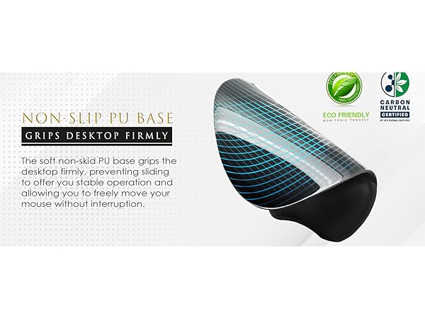 The soft non-skid PU base grips the desktop firmly, preventing sliding to offer you stable operation