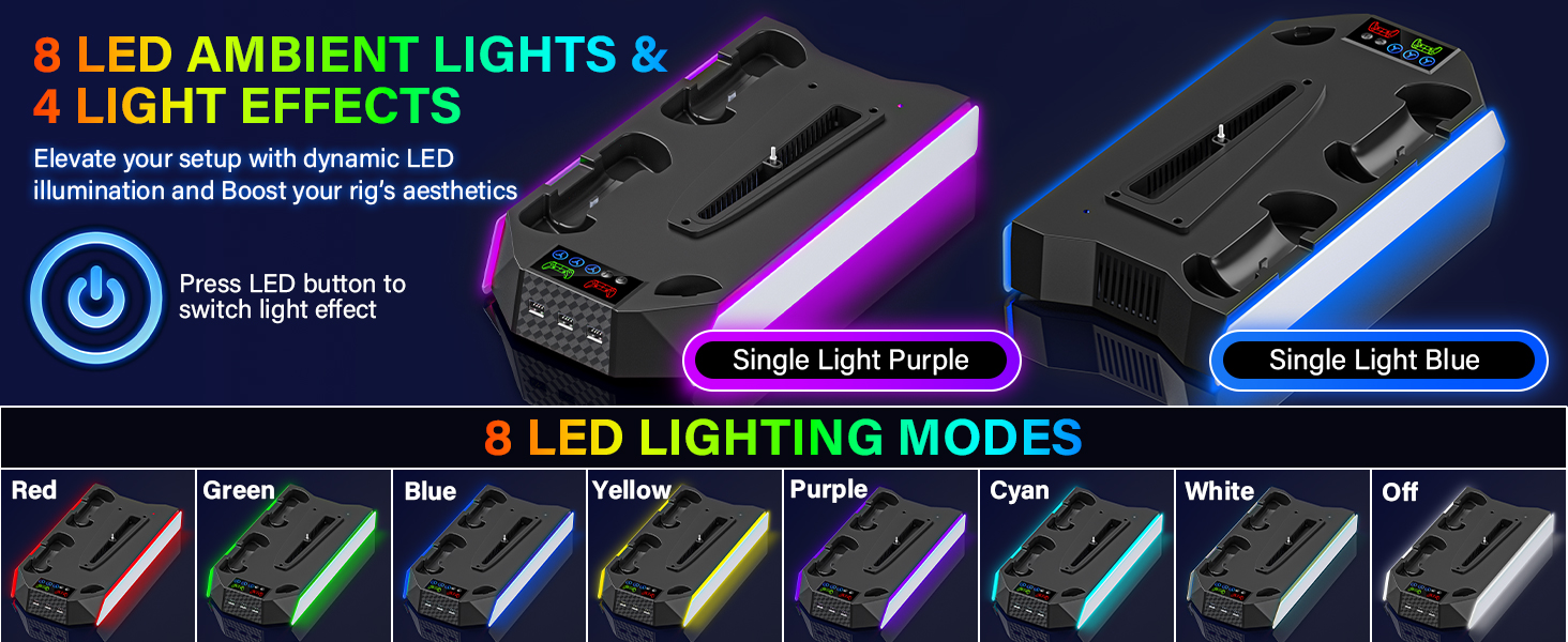 ps5 cooling stand with led rgb light