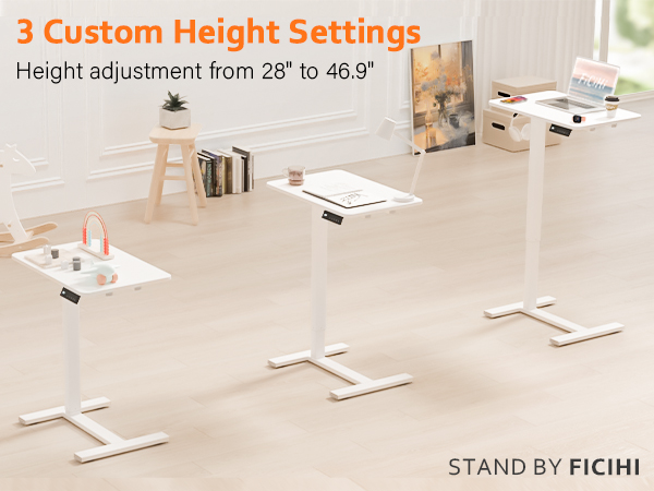 mobile standing desk with wheels