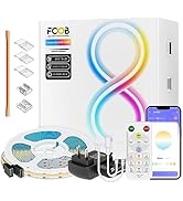 FCOB 16.4FT COB CCT LED Strip Light Tunable White Kit with Controller and Adapter, 12V Dimmable 2...