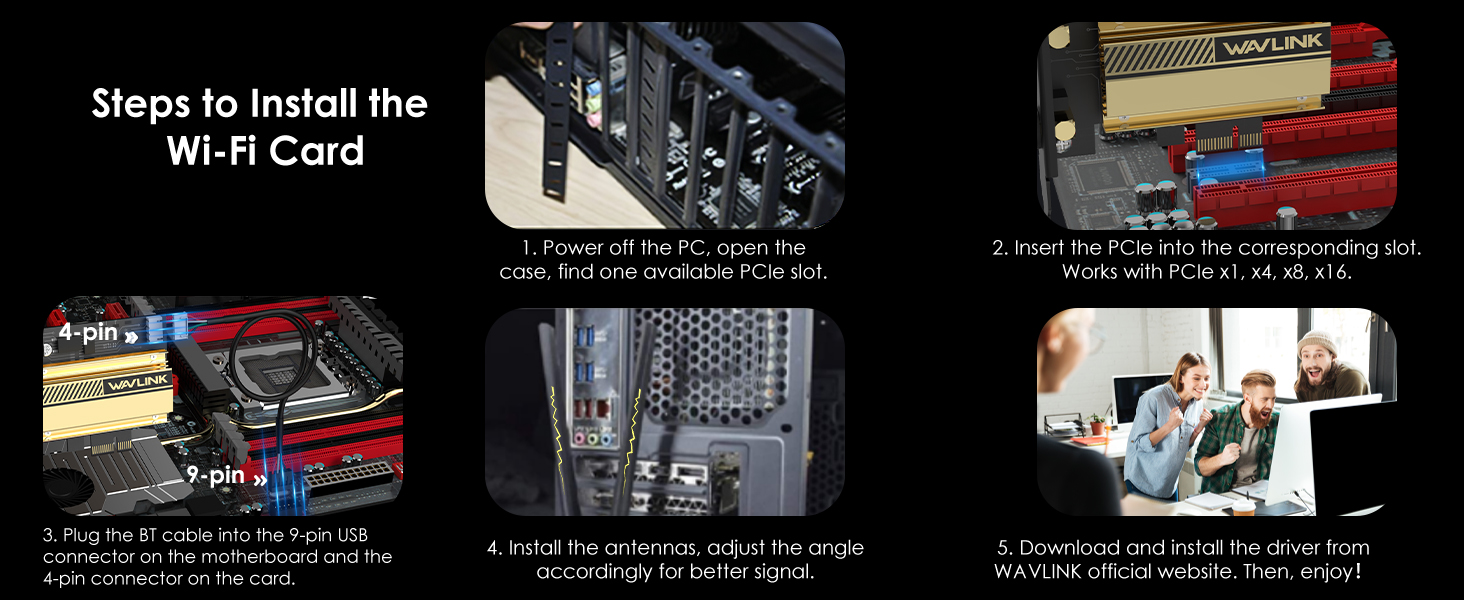 Installation PCIE WiFi Card