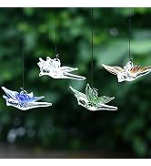 Indian Shelf 4 Pieces Butterfly Ornaments- Multicolor Glass Ornaments- Butterfly Christmas Decora...