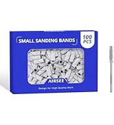 AIRSEE 100pcs Small Sanding Bands Nail Drill Bits 120 Coarse Grit Nail File Attachments with 3.1m...