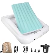 Bestrip Inflatable Toddler Travel Bed, Portable Kids Air Mattress with Electric Air Pump Toddler ...