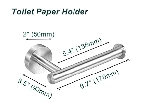 Dimension of brushed toilet paper holder