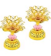 LACGO( Pack of 2 LED Lotus Buddhist Light Color-Changing Gradient Buddha Lotus Lamp Plug in or Ba...