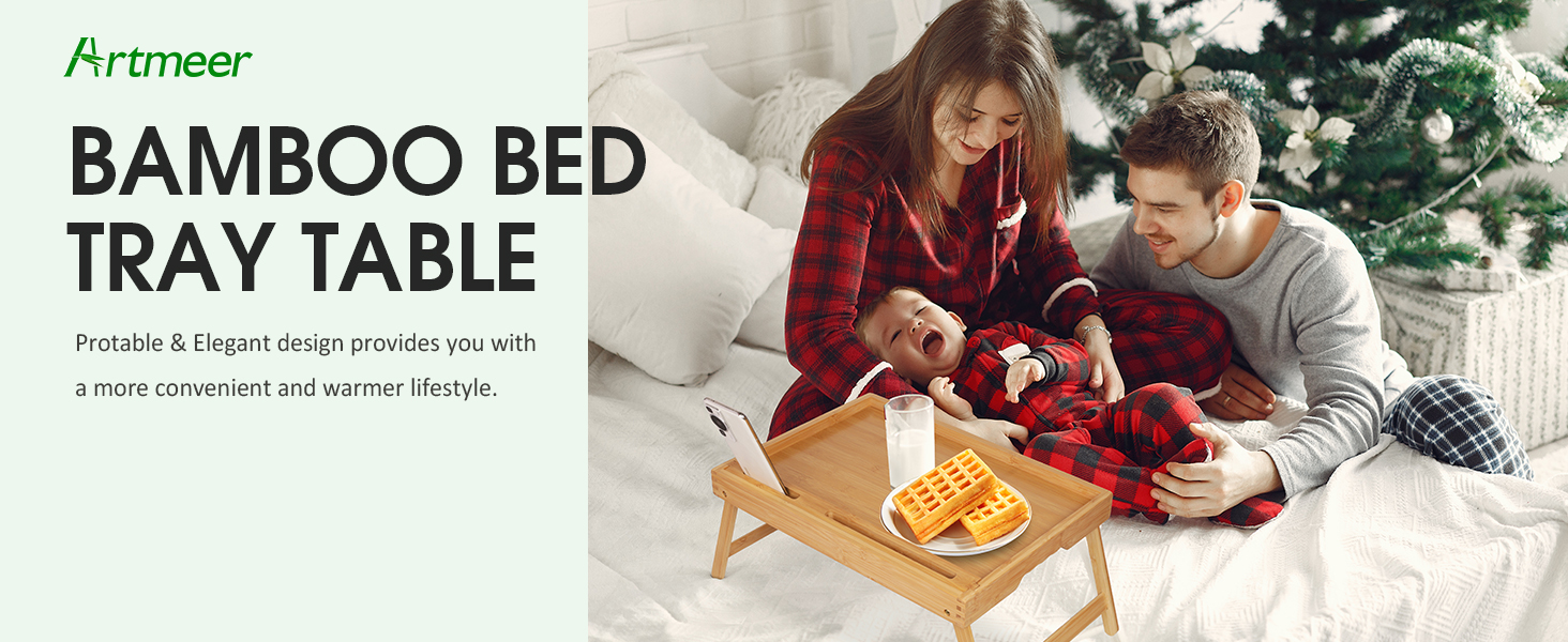 Folding breakfast tray table 