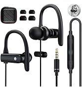 3.5mm Headphones Sport Wired Earbuds with Microphone Noise Cancelling Earphone HiFi Stereo Over E...