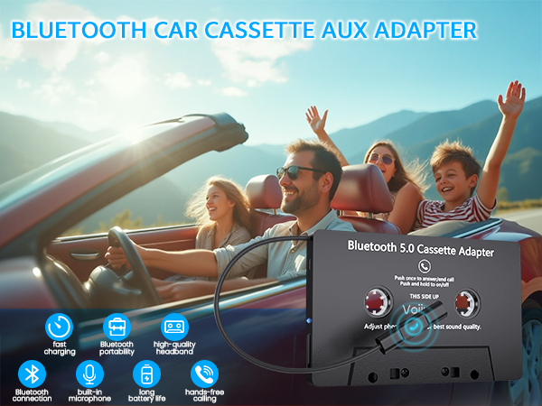 bluetooth cassette adapter for car