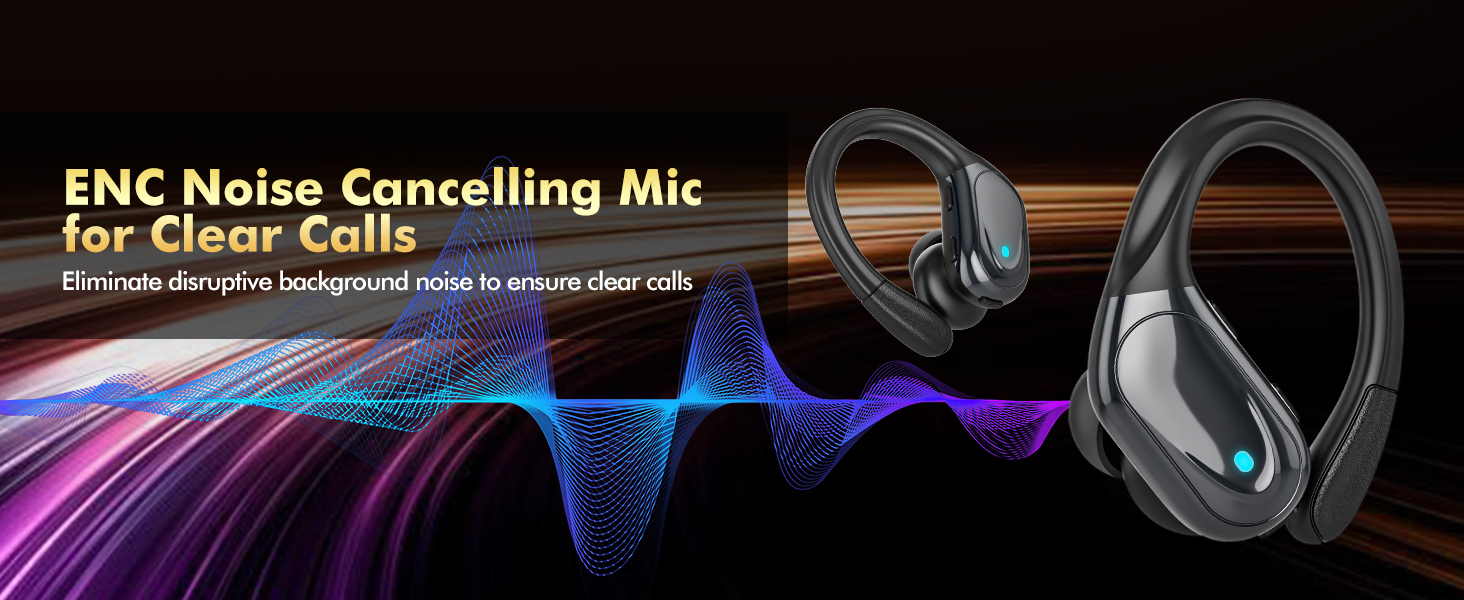 earphones with enc noise cancelling mic