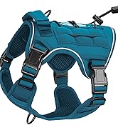 Heavy-Duty Tactical Dog Harness for Large Dogs, No Pull Adjustable Reflective Pet Vest with Molle...