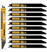 10 Pack 9 inch 14/18TPI Reciprocating Saw Blades, M42 Teeth with 9% Cobalt Bi-Metal Blades,for Au...