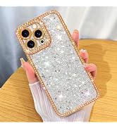 ZIYE Designed for iPhone 15 Pro Max Case Glitter Dimond Bling Cover with Camera Protector Protect...