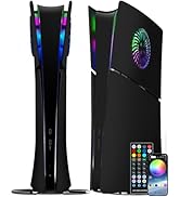 Joso Faceplate for PS5 Slim Digital Edition, Anti-Scratch Dustproof Case Replacement with RGB Rin...