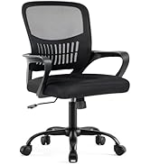 DUMOS Home Office Desk Chair - Ergonomic Mid Back with Lumbar Support &amp; Rocking Mode, Height Adju...