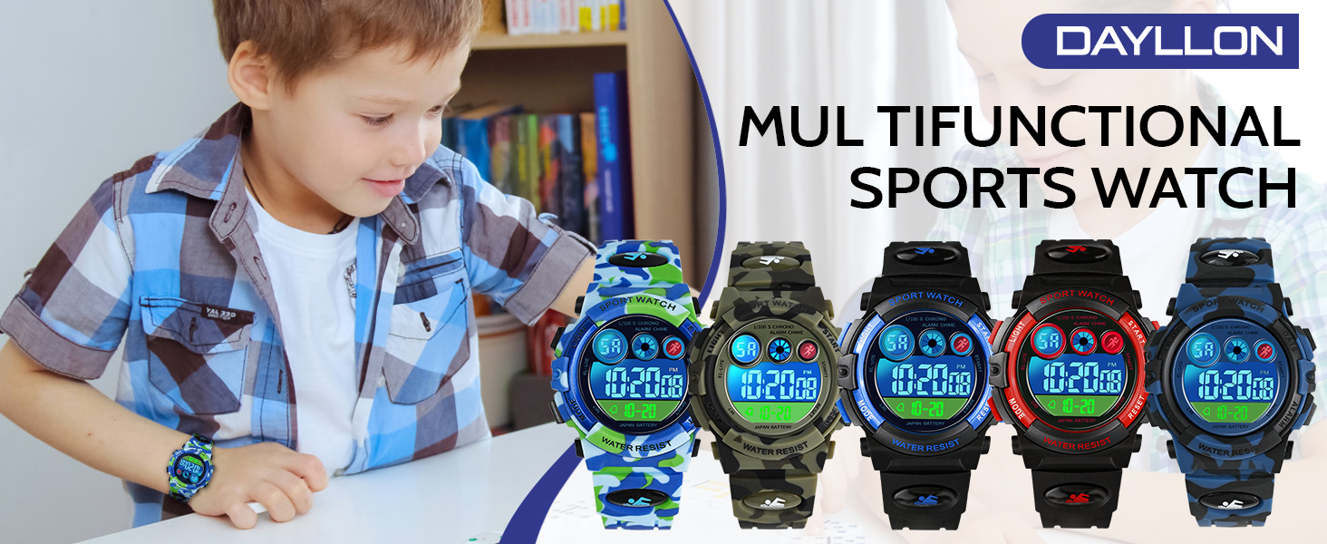 Kids Watch Digital Outdoor Sport Waterproof Boys Watches