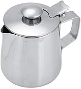 Milk Jug Stainless Steel Coffee Cup Mug Milk Frothing Pitcher Jug with Lid for Latte Coffee Art f...