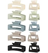 10 Pack Hair Claw Clips, Neutral Hair Clips for Women, Large Claw Clips, Small Rectangle Claw Hai...