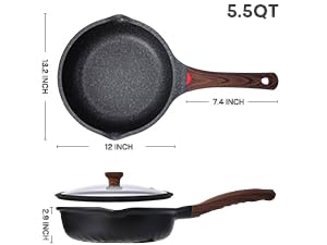 12 inch deep frying pan