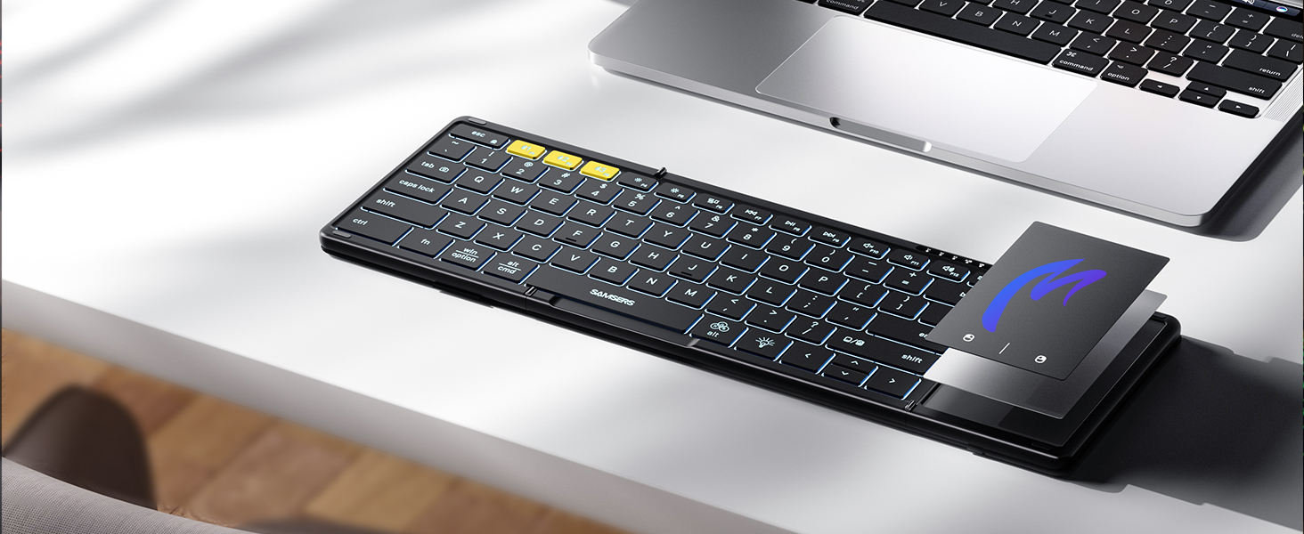folding keyboard with touchpad