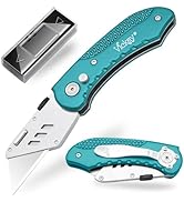 Vickay Box Cutter Knife Utility Knife with 5 SK5 Quick Change Blades, Safety Axis Lock Design Raz...