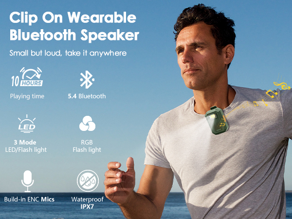 Wearable Bluetooth Speaker Clip on Speaker