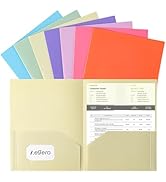 Aegero Plastic Folders with Pockets (7 Pack, Soft Light Colors), Durable Heavy Duty File Folders ...