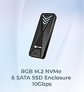 NVMe &amp; SATA M.2 SSD Enclosure, ICY BOX RGB USB 3.2 Gen 2 (10 Gbps) Enclosure, Trim, UASP, RGB LED...