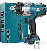 Cordless Impact Wrench 1/2 inch for Makita Battery: 1400FT-LBS High Torque Impact Wrench Heavy Du...