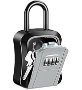 LOFICOPER Key Lock Box for Outside, Wall Mount Key Safe Box, Waterproof Key Storage Box with 4 Di...