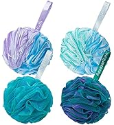 AmazerBath Bath Shower Loofah Sponge Exfoliating Body Scrubber 75g/PCS Pouf Bath Sponges- Set of ...