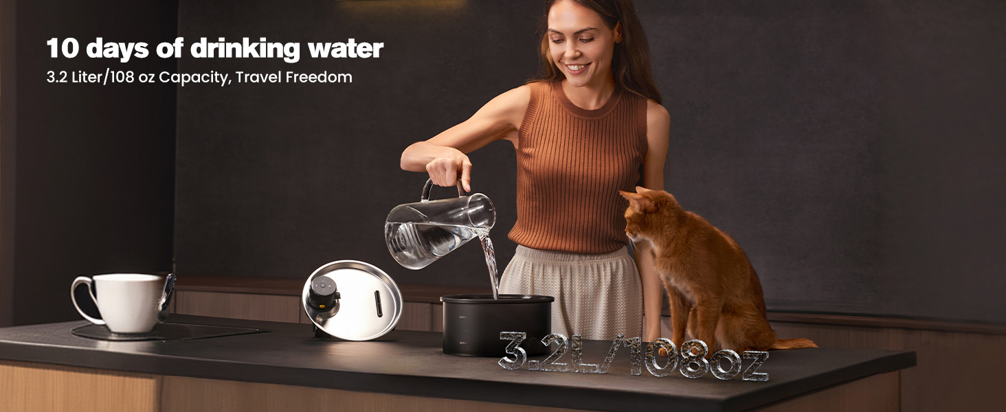 cute cat water fountain battery operated
