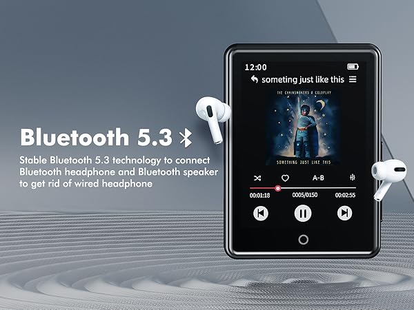64GB MP3 Player with Bluetooth 5.3,Portable MP3 Player with Speaker 