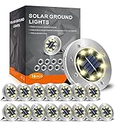 INCX 4.6 inch Solar Lights Outdoor Waterproof,16 Pack Solor Ground Light for Outside, Solar Garde...