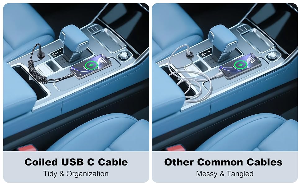 Coiled USB C Cable