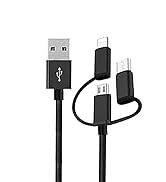 BoxWave AllCharge 3-in-1 Cable - Universal AllCharge 3-in-1 Cable - Jet Black, Cable for Smartpho...