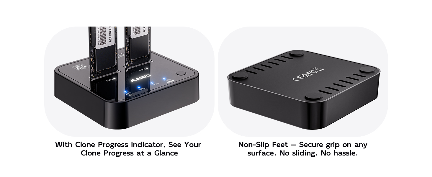 Dual M.2 NVMe SATA SSD Cloner 20Gbps USB 3.2 Gen 2x2 External SSD Offline Duplicator