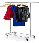 HOME IT Clothes Rack Heavy Duty Commercial Grade Chrome Clothes Rail for Clothing, Garment Rack A...