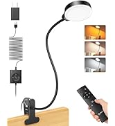 Glocusent 5W 36 LED Reading Clip on Light for Bed, Eye Caring Bed Lamp, 3 Colors &amp; 5 Brightness L...