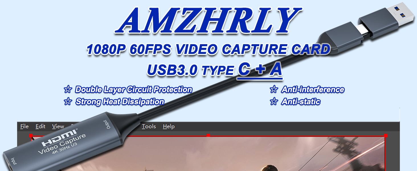 4K HDMI to USB 3.0 Type C Video Capture Card 1080P 60FPS