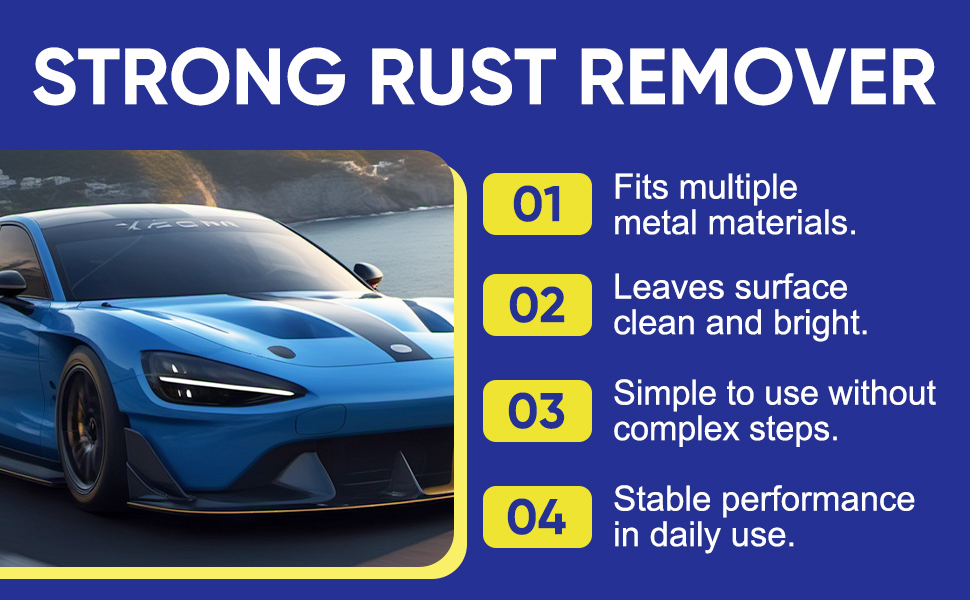 Strong Rust Remover,Heavy Duty Metal Cleaner for Vehicles, Tools, Chains